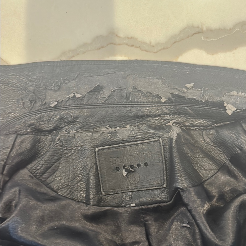 Blank NYC Black Leather Moto Jacket Asymmetrical Zipper - Picture 4 of 4